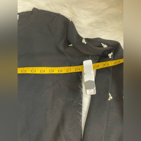 Milly Black Knit sweatshirt with pearl embellished sleeves - Picture 10 of 12